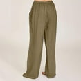 thumbnail image 4 of kakina CMSX Plus Size Women's Trousers Solid Drawstring Waist Long Pants with Pocket, 4 of 7