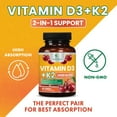 thumbnail image 4 of Vitamin D 2000 IU 50mcg Per Tablet - Vitamins D3 & K2 (MK7) Complex Supplement for Bone, Teeth, Muscle, Calcium Absorption, Supports Immune & Heart Health, Chewable Formula USA Bottled - 60 Tablets, 4 of 10