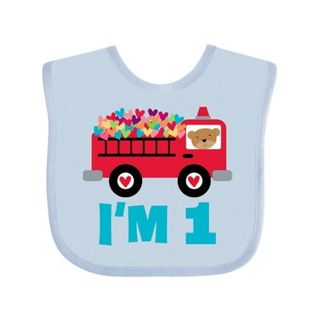 

Inktastic 1st Birthday Fire Truck Gift Baby Boy or Baby Girl Bib