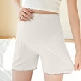 thumbnail image 5 of pstuiky Maternity Shorts with Pockets High Waist Adjustable Thin Shorts Lace Trim Solid Color Pregnancy Underwear for Everyday Wear Maternity Gym Clothes, 5 of 5