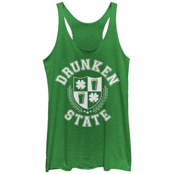 Women's Lost Gods Drunken State University  Racerback Tank Top Envy Green Small