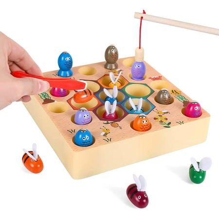 Magnetic Fishing Game & Clamp Bee to Hive Matching Game 2 in 1 Fine