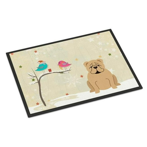 Christmas Presents between Friends English Bulldog Fawn Door Mat