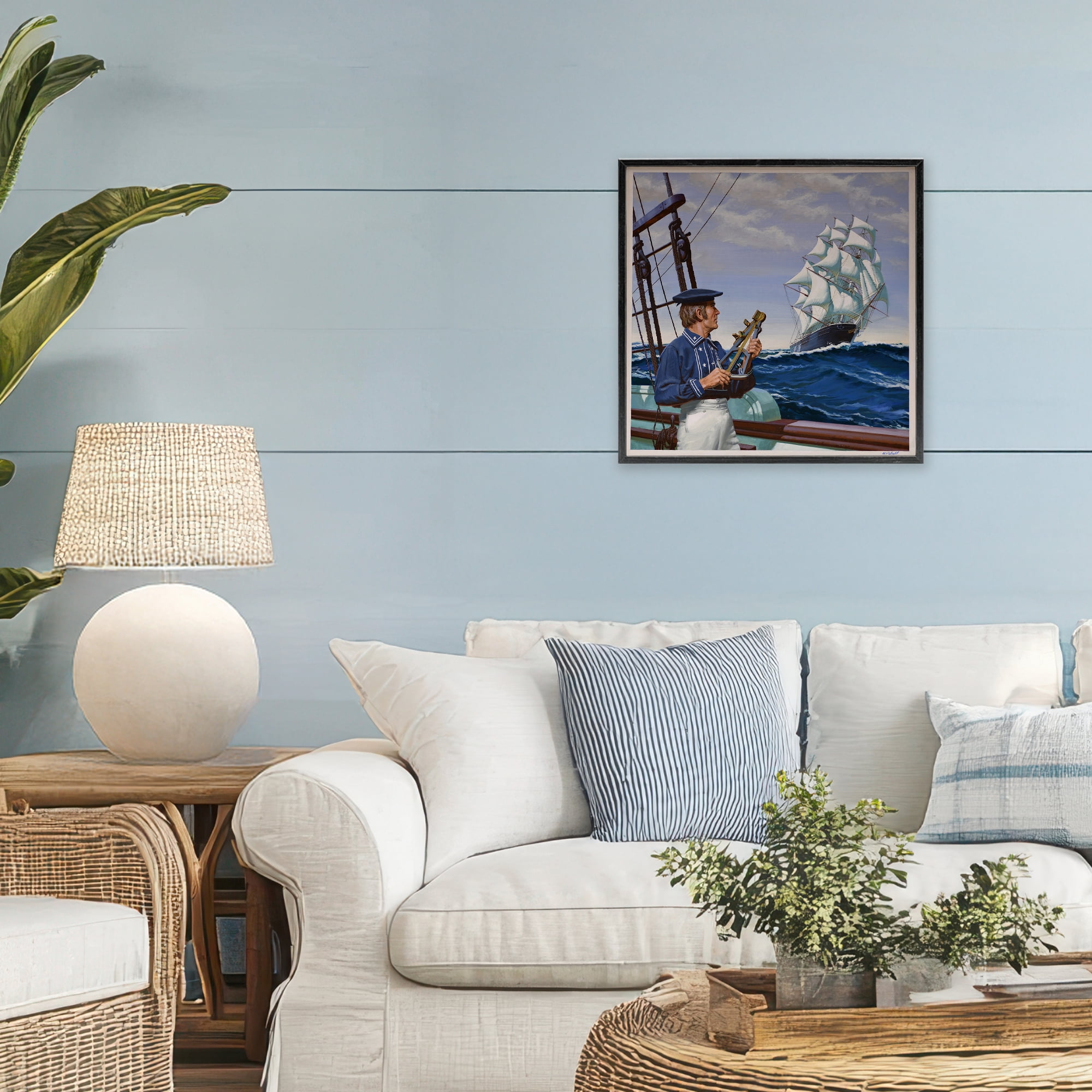 Flying Cloud Sailing Ship Black Framed Giclee Art, design by Wind River Studios