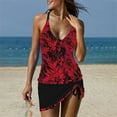 thumbnail image 1 of EGNMCR Bikini Set Swimsuits For Women Two Piece Bathing Suits Floral Print Tank Tops With Boyshorts Swimming Suits, 1 of 8