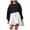Black, variant on LEAVINGSUO Dresses for Women 2023 Fashion Women's Casual Over Sized Sweatshirt Long Sleeve Dress Round-Neck Ladies Patchwork Mini Dresses Purple M
