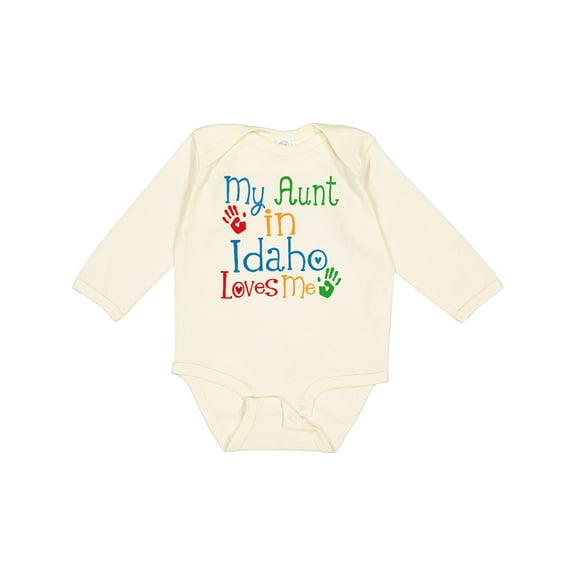 Inktastic My Aunt in Idaho Loves Me Boys or Girls Long Sleeve Baby Bodysuit