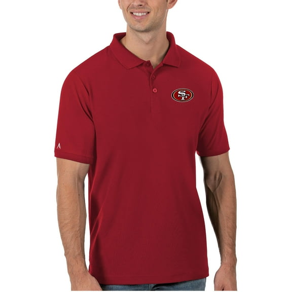 Men's Antigua Scarlet San Francisco 49ers Legacy Pique Polo