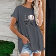 thumbnail image 3 of Camiseta informal para mujer, blusa estampada con cuello redondo y manga corta, Tops OAVQHLG3B Store  lin121212, 3 of 4