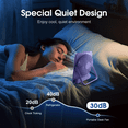 thumbnail image 5 of Desk Fan Rechargeable Portable Fan, 2000mAh 10 Hours Battery Operated Personal Silent Table Fan, 100 Speeds Desktop Fan for Bedroom Home Office Outdoor, Purple, 5 of 10