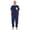 Navy Blue, variant on Adults Unisex Anti-Strip Adaptive Jumpsuit Crew Neck Short Sleeve Back Zipper Jogger Pants One-piece Rompers Black 3XL