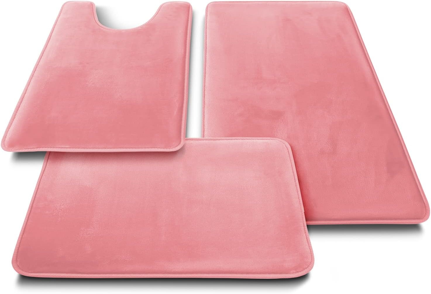 3-Piece Non-Slip Bathroom Rug Set – Ultra-Absorbent Coral Fleece Mats for Toilet, Vanity & Wet Floors, Machine-Washable Anti-Skid Bath Mats&nbsp;