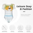 thumbnail image 4 of Rocae Corgi In The Shower Cap Bathing for One Piece Round Neck Short Sleeve Bodysuits for Women Casual Basic Bodysuit Daily Jumpsuit T Shirts-Small, 4 of 7