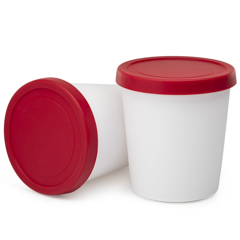 Zulay Kitchen Ice Cream Containers 2 Pack, 1 Quart- Red, 2 - Kroger