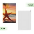 thumbnail image 2 of Picia Starfish Sunset Sea Beach Microfiber Golf Towel (24" X 16") with Carabiner Clip, Waffle Pattern Hook - Golf Accessories and Gifts, Father's Day, Christmas, Birthday Gift, 2 of 8