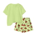 thumbnail image 5 of Cethrio Girls Summer Outfit Sets 2 Piece, Crew Neck Soft Short Sleeve Kids' Clothing Sets Green Size 9-10 T, 5 of 5