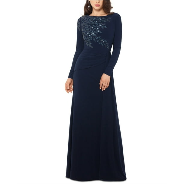 XSCAPE vestido fruncido para mujer, azul, Walmart en línea