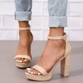 thumbnail image 2 of Mepaouo Women's Heels Sandals Comfortable Open Toe Dress Pump Shoes Rhinestone Platform Sandal, 2 of 7