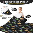 thumbnail image 3 of Monster Cartoon Truck Black Pattern Teens Toddler Nap Mat with Pillow, Sleeping Mat Bag for Preschool Daycare 59"x22", 3 of 6