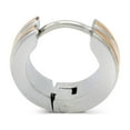 thumbnail image 5 of BEBERLINI Women Huggie Hoop Earrings Stainless Steel Silver Jewelry Gift Gold Stripes, 5 of 6