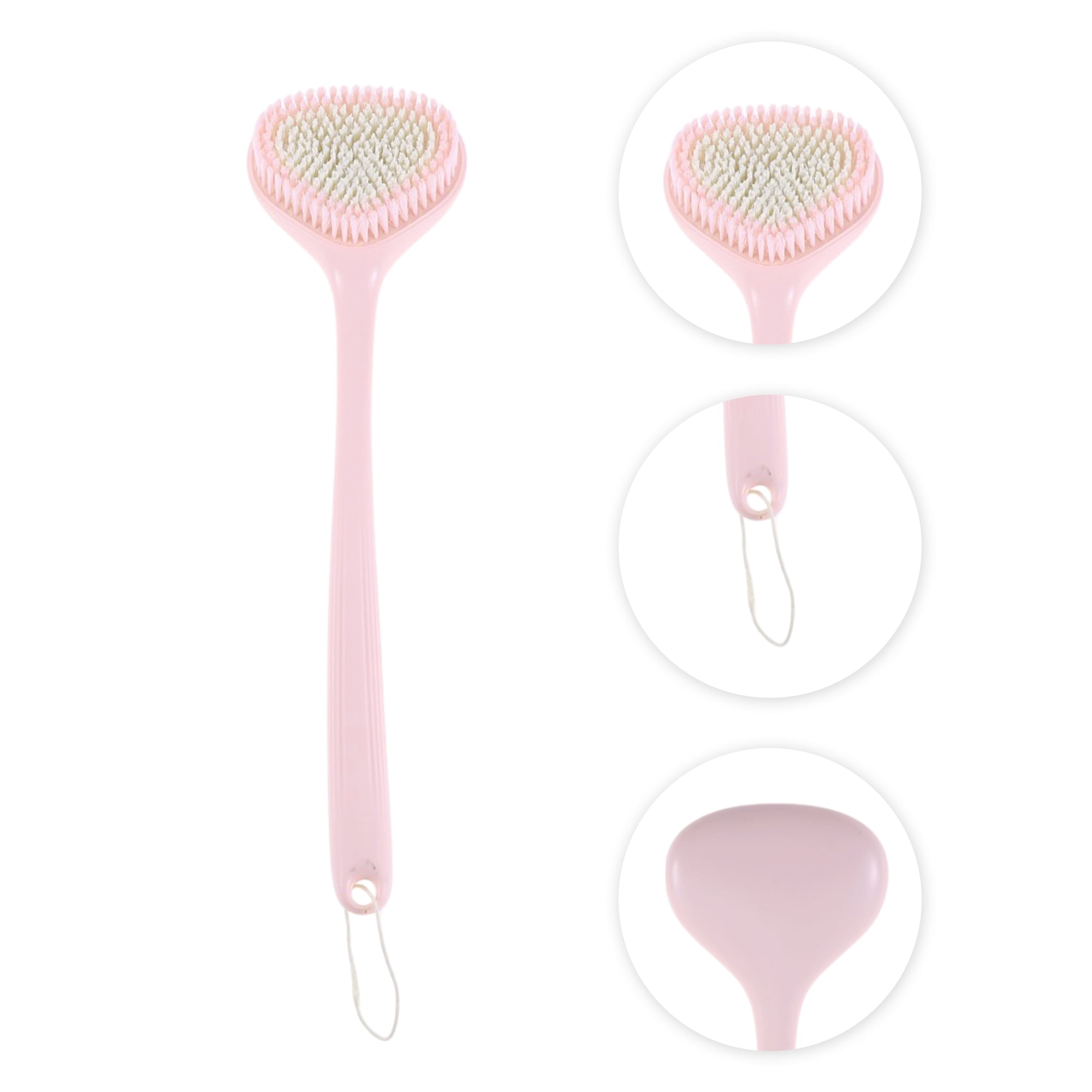 Unique Bargains Long Handle Bath Brush Body Scrubber 16.14"x4.72"x1.57" 1 Pc Pink