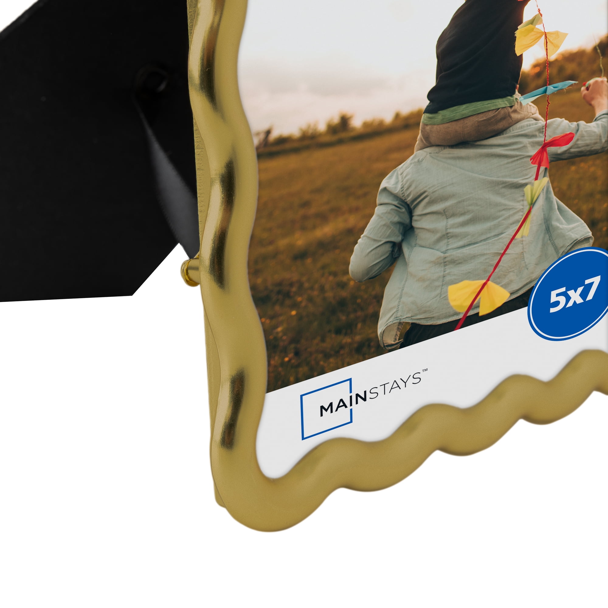 Mainstays 5x7 Picture Frame – Gold Wavy Tabletop Photo Frame