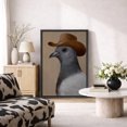 thumbnail image 2 of Framed Canvas Print Funny Pigeon Wall Art Modern Decorative for Bathroom - 16"x24" BLACK, 2 of 8