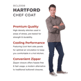 thumbnail image 4 of Chef Works Hartford Men's Chef Coat with Cool Vent Side Panels, Slim Fit Chef Jacket for Men, XXL, Graphite Gray, 4 of 6