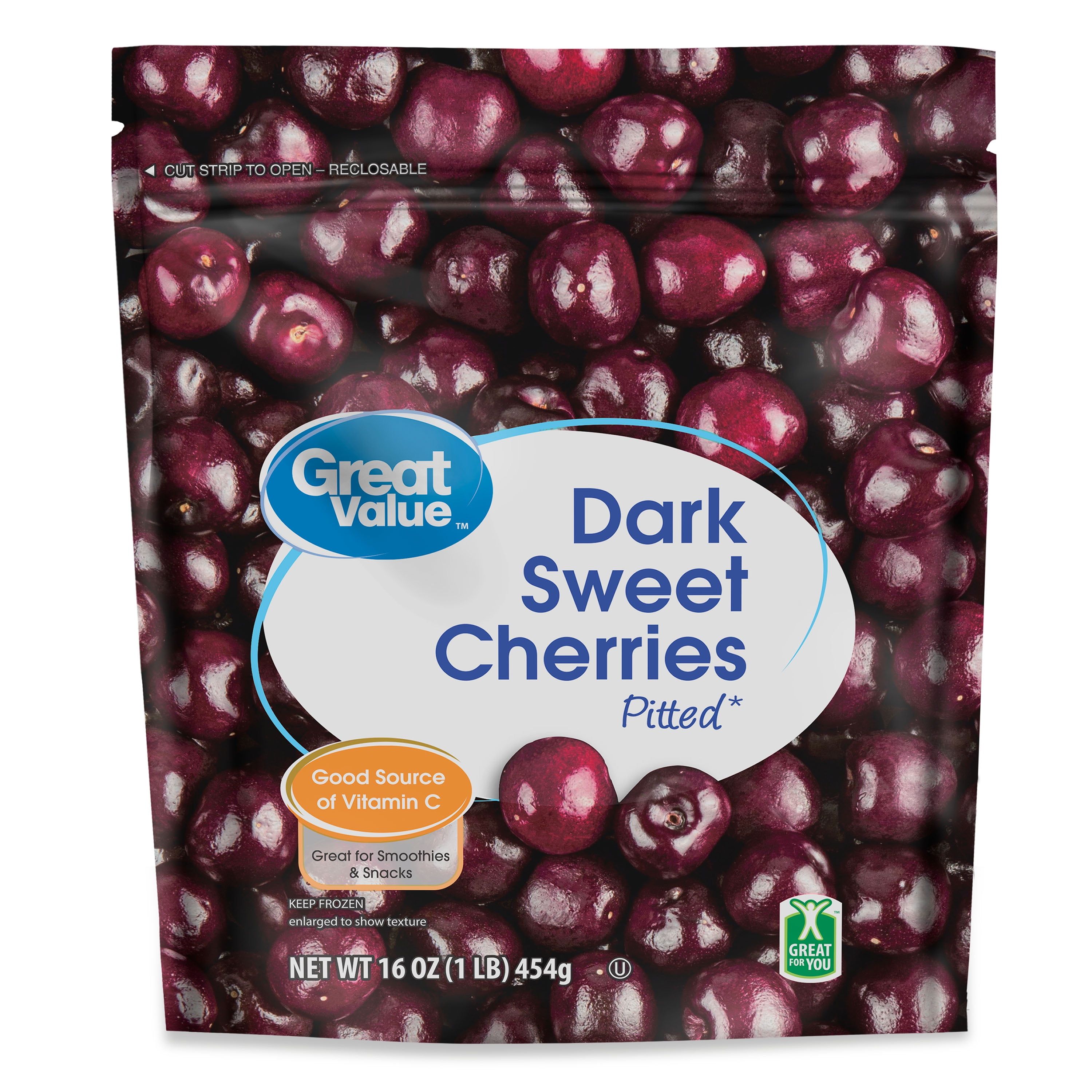 Great Value Pitted Dark Sweet Cherries, 16 oz (Frozen)