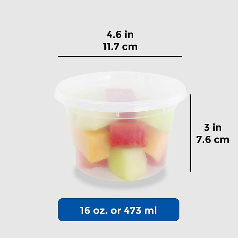 16oz Deli Microwavable Container Combo Pack, Translucent, 240/Carton