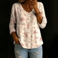 thumbnail image 2 of T Shirts for Women BWASD Fashion Flowy Loose Fit Print Short Sleeve Shirt Summer Dresses Breathable Daily Blouse for Casual Summer Going Out Wear (Beige S), 2 of 4