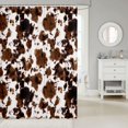 thumbnail image 2 of Manfei Farm Cow Spot Shower Curtain 72Wx72L,Rustic Farm Animal Bathroom Curtain,Brown Beige, 2 of 6