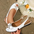 thumbnail image 6 of Miluxas Womens Bowknot Dress Flats Ballet Low Wedge Open Toe Slip-Ons Comfortable Casual Flats Shoes Dressy office Work Shoes White 9.5(43), 6 of 9