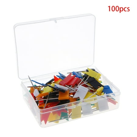 

OOKWE 100 Pieces Mixed Color Flag Push Pins Nail Thumb Tack Map Drawing Pin Stationery