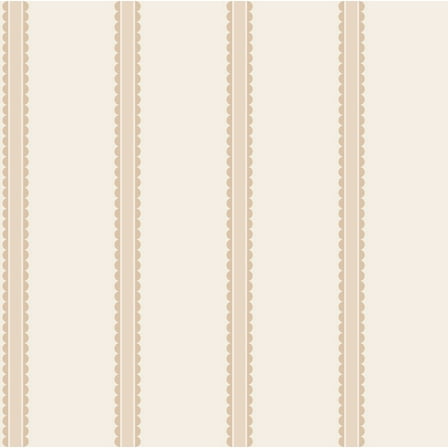 Advantage Bobbin Stripe Light Brown Scalloped Wallpaper