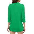 thumbnail image 4 of Cqxid Women Summer Casual Shirts Women's Fashion Shirt Collared 3/4 Length Sleeve Solid Color Blouse Summer 2025 V Neck Business Work Tops Summer Casual Tee Tops Summer Casual Tee Tops, 4 of 5