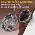 thumbnail image 3 of ORUYROP Men Vintage Celtic Rings, Can Engrave, Stainless Steel/Gold Plated/Black (Send Gift Box), 3 of 7