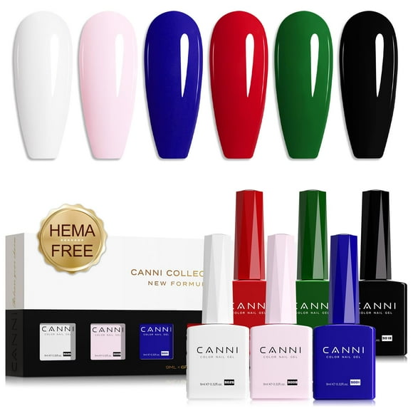Set de esmaltes de uñas en gel CANNI, 6 colores clásicos, 9 ml, UV y LED Soak-Off