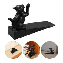 Amosfun Door Stop Decorative Cast Iron Black Design For Door Bottom 1Pack