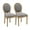 Style B: Round Back, LightGrey, variant on Furniliving French Country Dining Chairs, Line Fabic Dining Room Chairs,Set of 2,LightGrey