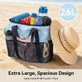 thumbnail image 4 of PASMAN Large Beach Bag with Zipper - 8 Pockets Sandproof Beach Tote Bag for Women,Foldable Lightweight Family Swim Bag Vacation, 4 of 9