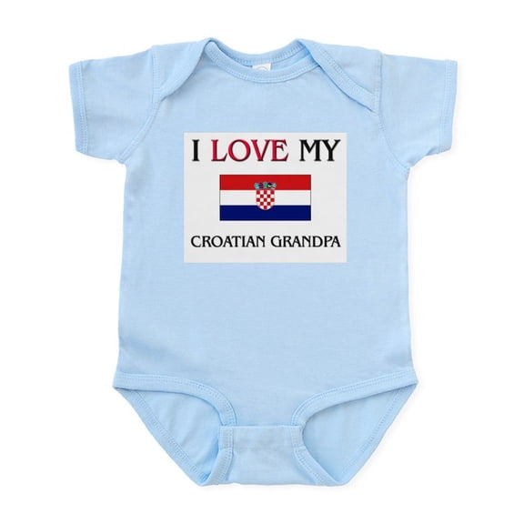CafePress - I Love My Croatian Grandpa Infant Bodysuit - Baby Light Bodysuit, Size Newborn - 24 Months
