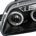 thumbnail image 6 of LED Halo Replacement Projector Headlight Head Lamp In Black Housing Clear Lens Made For And Compatible With 2004 - 2006 Chevrolet Chevy Aveo Sedan 04 - 08 Aveo5 Hatchback, 6 of 7