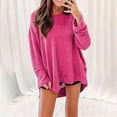 thumbnail image 2 of FAIWAD Womens Knit Oversized Tops Long Sleeve Crew Neck Loose Side Slit Pullover Sweaters Casual Fall Winter Clothes, 2 of 7