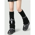 thumbnail image 2 of YooGuoGuo Women's Star Print Knitted Reversible Leg Warmer Y2K Socks, 2 of 4