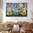 thumbnail image 3 of Elephant Stock Cats Starry Night Wall Art - Horizontal Multi Panel Canvas - Living Room Wall Decor - Animal Multi Panel - Yellow And Blue Decor - 65" x 42", 3 of 8