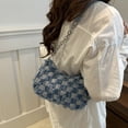 thumbnail image 4 of Willtoo Quilted Denim Shoulder Bag for Women Star Pattern Clutch Hobo Bag Small Tote Handbag with Zipper Closure, 4 of 4