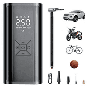 Arcwares Air Compressor ,Tire Inflator Portable Air Compressor, with Automatic Shutoff, 150 PSI Digital Pressure Gauge, Four Presets, Emergency LED Lights, Cordless and Compact Car Pumps, Black