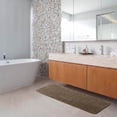 thumbnail image 2 of Brown Microfiber Polyester Double Sink Bath Mat Runner - 48"L x 20"W, 2 of 6