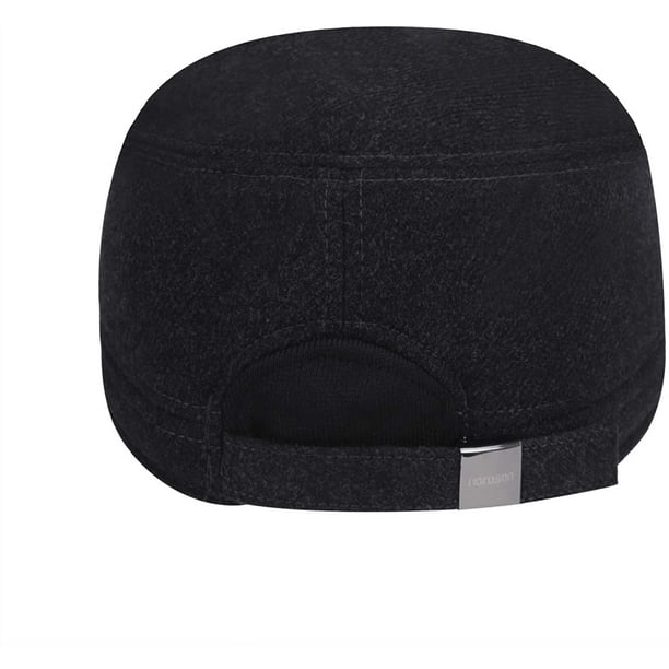 Casquette Baseball Homme d'Hiver Laine Chapeau Gris Gris